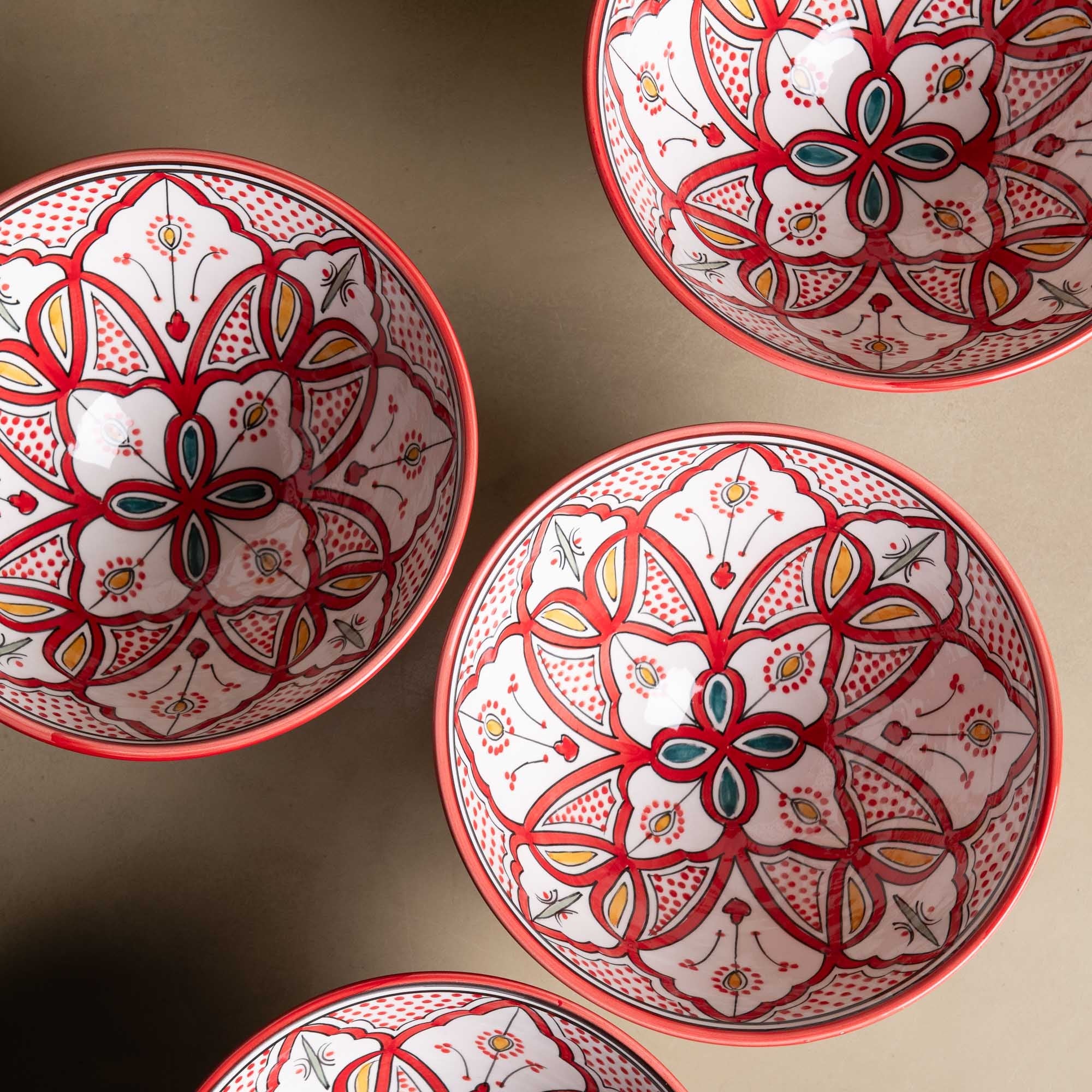 Fez Salad Bowl Red - Moroccan Table Art - Benisouk