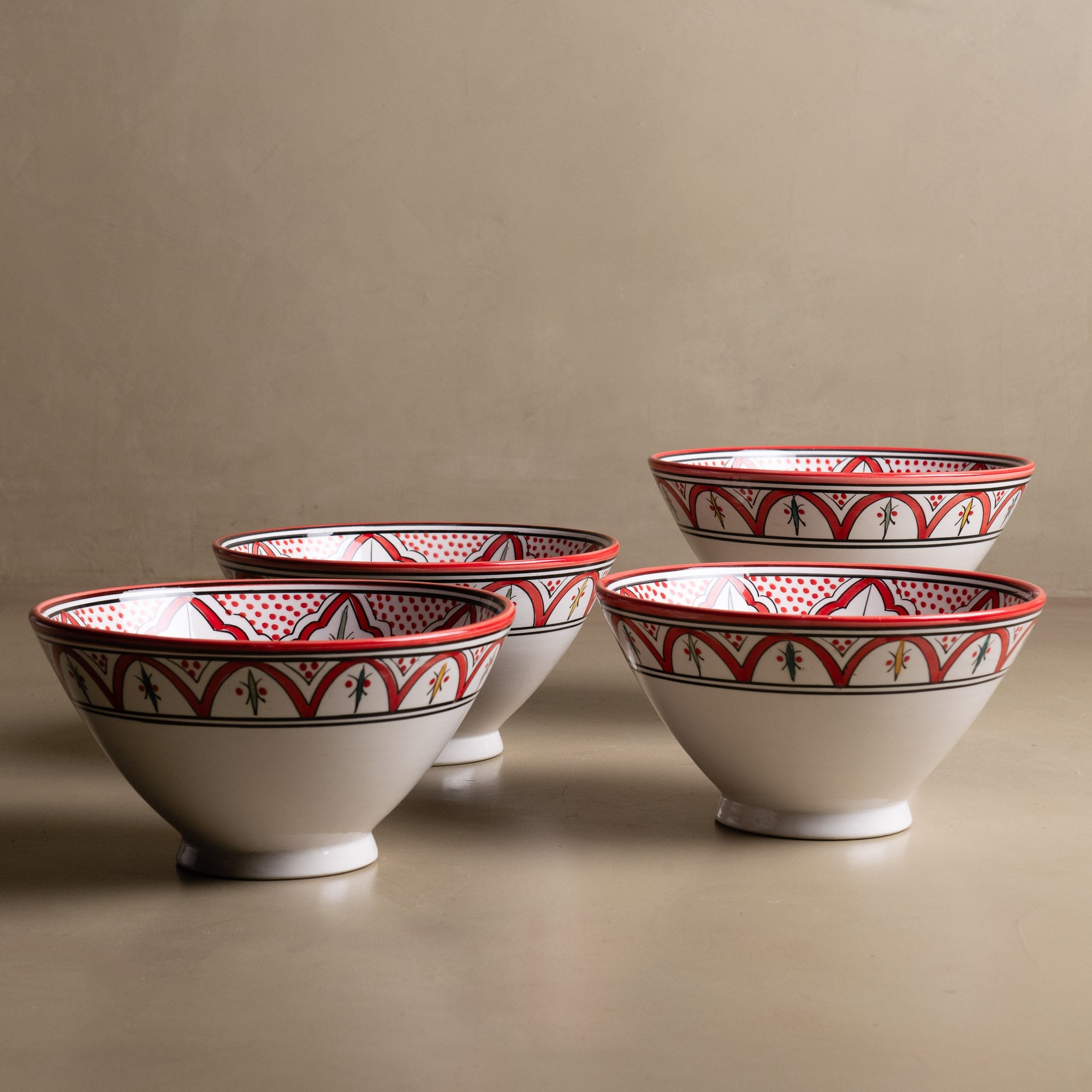 Fez Salad Bowl Red - Moroccan Table Art - Benisouk