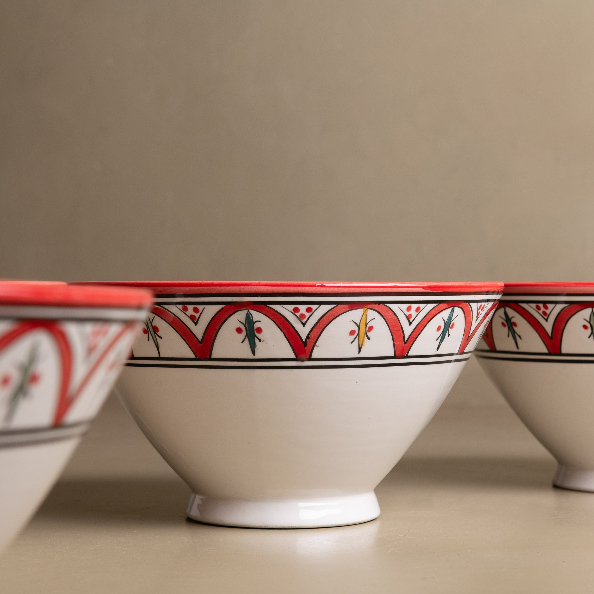 Fez Salad Bowl Red - Moroccan Table Art - Benisouk