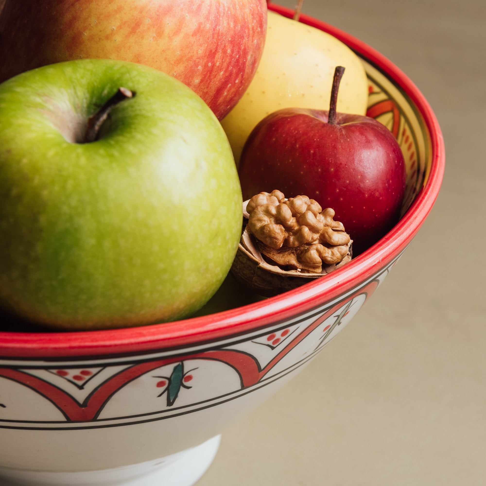 Fez Salad Bowl Red - Moroccan Table Art - Benisouk