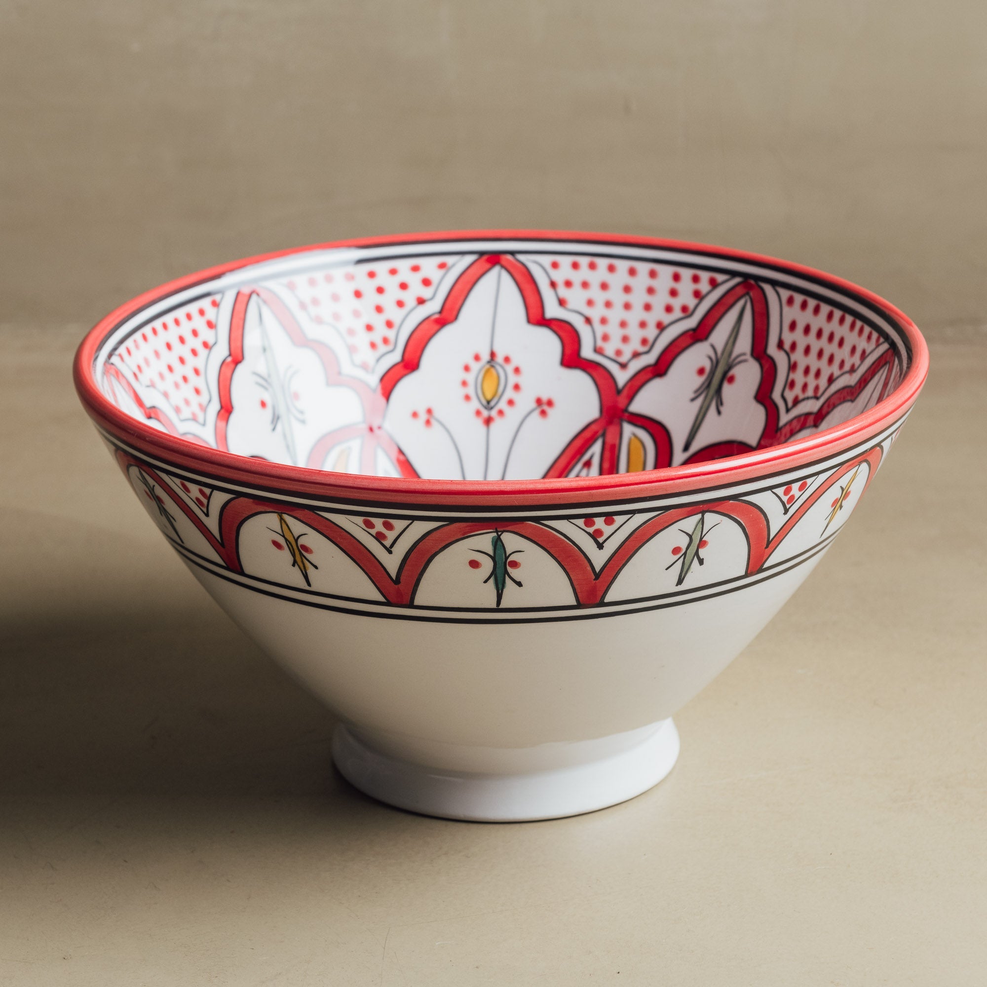 Fez Salad Bowl Red - Moroccan Table Art - Benisouk
