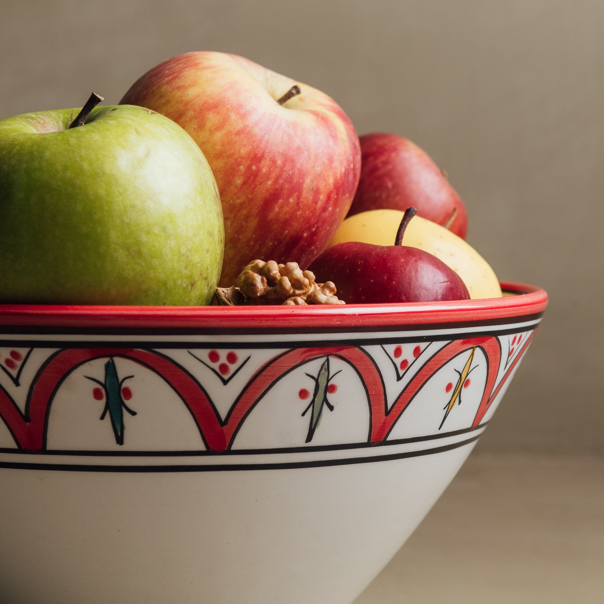 Fez Salad Bowl Red - Moroccan Table Art - Benisouk