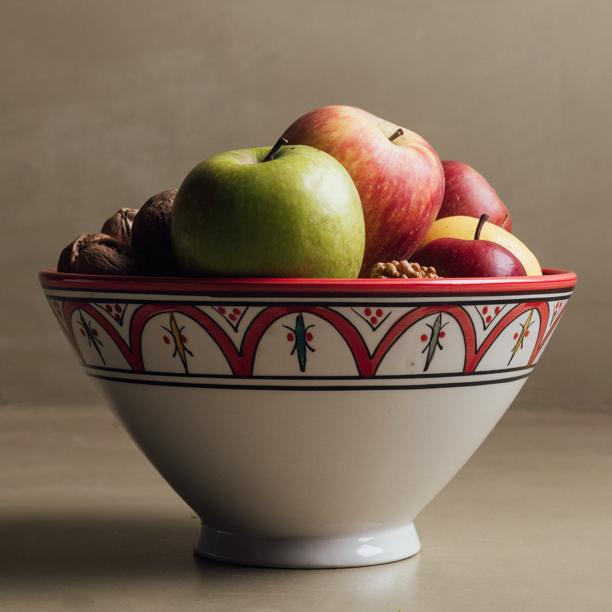Fez Salad Bowl Red - Moroccan Table Art - Benisouk