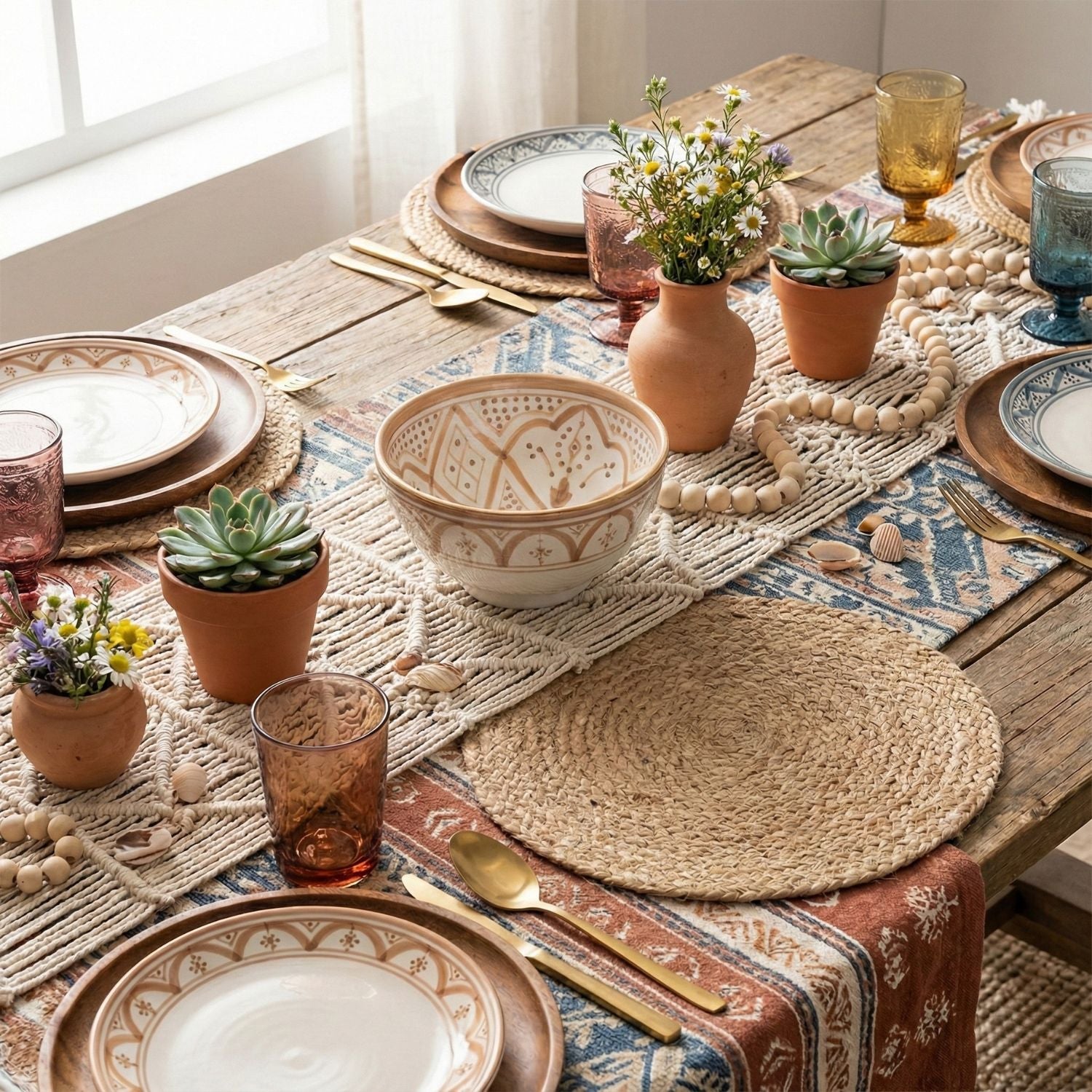 Fez Sand Bowl - Moroccan Dinnerware Adorned with 12 Carat Gold Accents - Benisouk