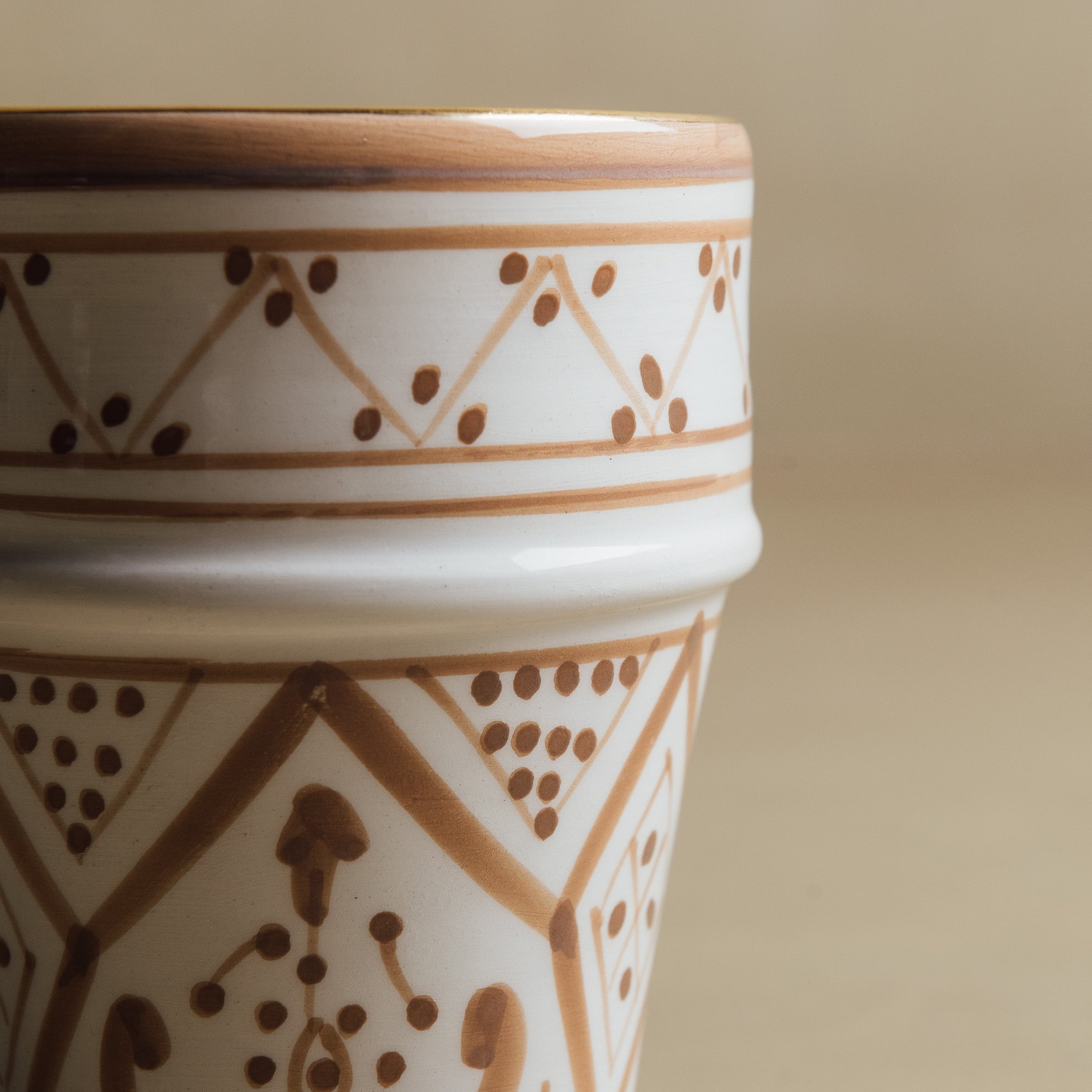 Fez Sand Cup - Moroccan Dinnerware Adorned with 12 Carat Gold Accents - Benisouk