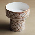Fez Sand Pedestal Bowl - Handcrafted with 12 Carat Gold Accents