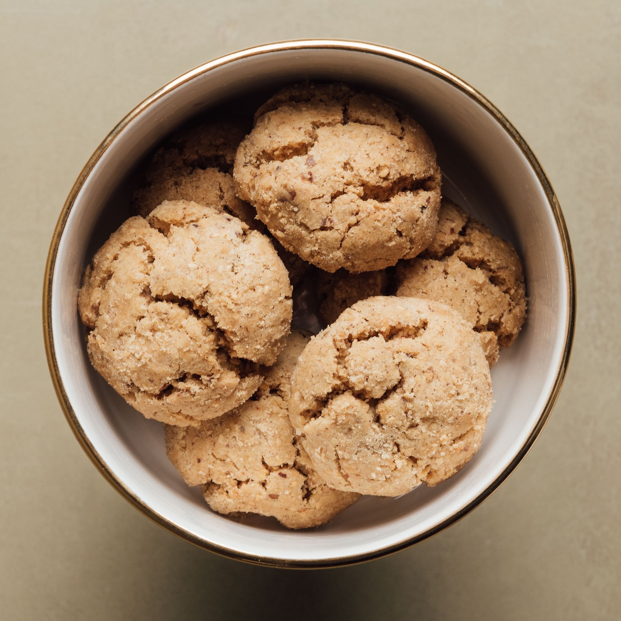 Fez Sand Pedestal Bowl - Handcrafted with 12 Carat Gold Accents - Benisouk