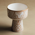 Fez Sand Pedestal Bowl - Handcrafted with 12 Carat Gold Accents