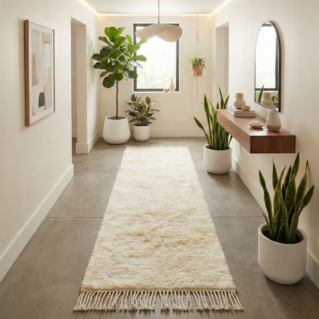 Glow - Luxury Shag Moroccan Runner Rug - Benisouk