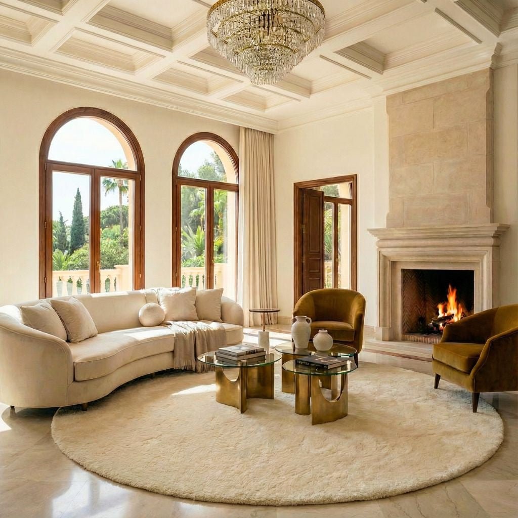 Glow Round - Luxury Shag Moroccan Rug - Benisouk