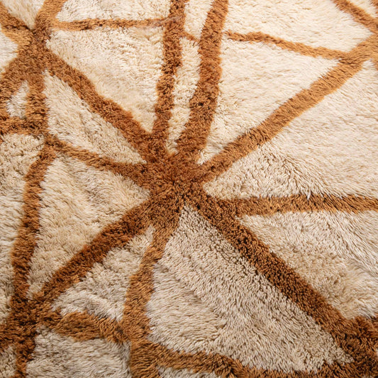 Golden Intersections - Luxury Shag Moroccan Rug - Benisouk