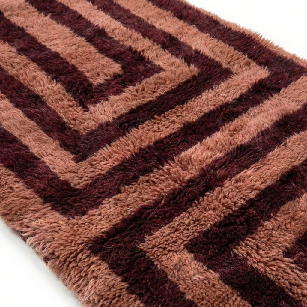 Graphic Earth - Luxury Shag Moroccan Runner Rug - Benisouk