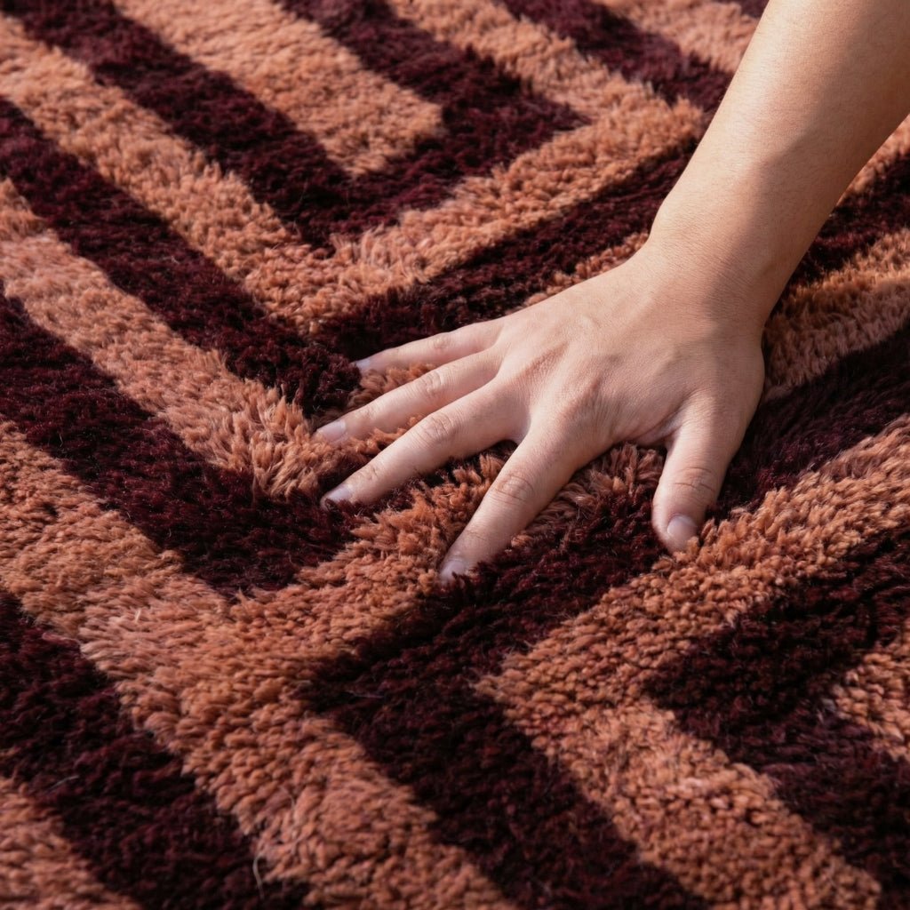 Graphic Earth - Luxury Shag Moroccan Runner Rug - Benisouk