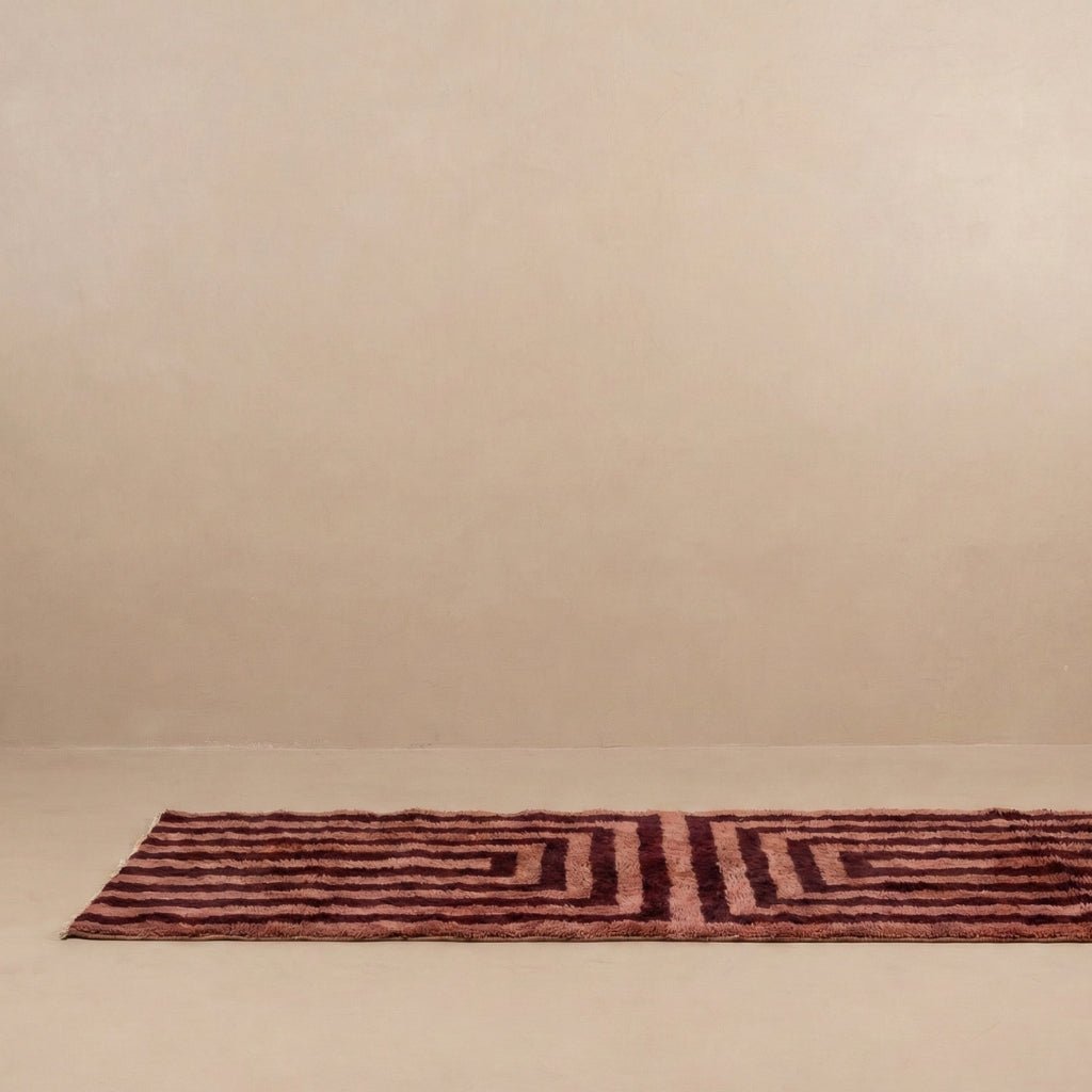 Graphic Earth - Luxury Shag Moroccan Runner Rug - Benisouk
