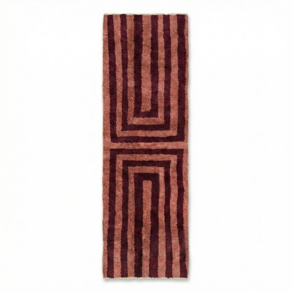 Graphic Earth - Luxury Shag Moroccan Runner Rug - Benisouk