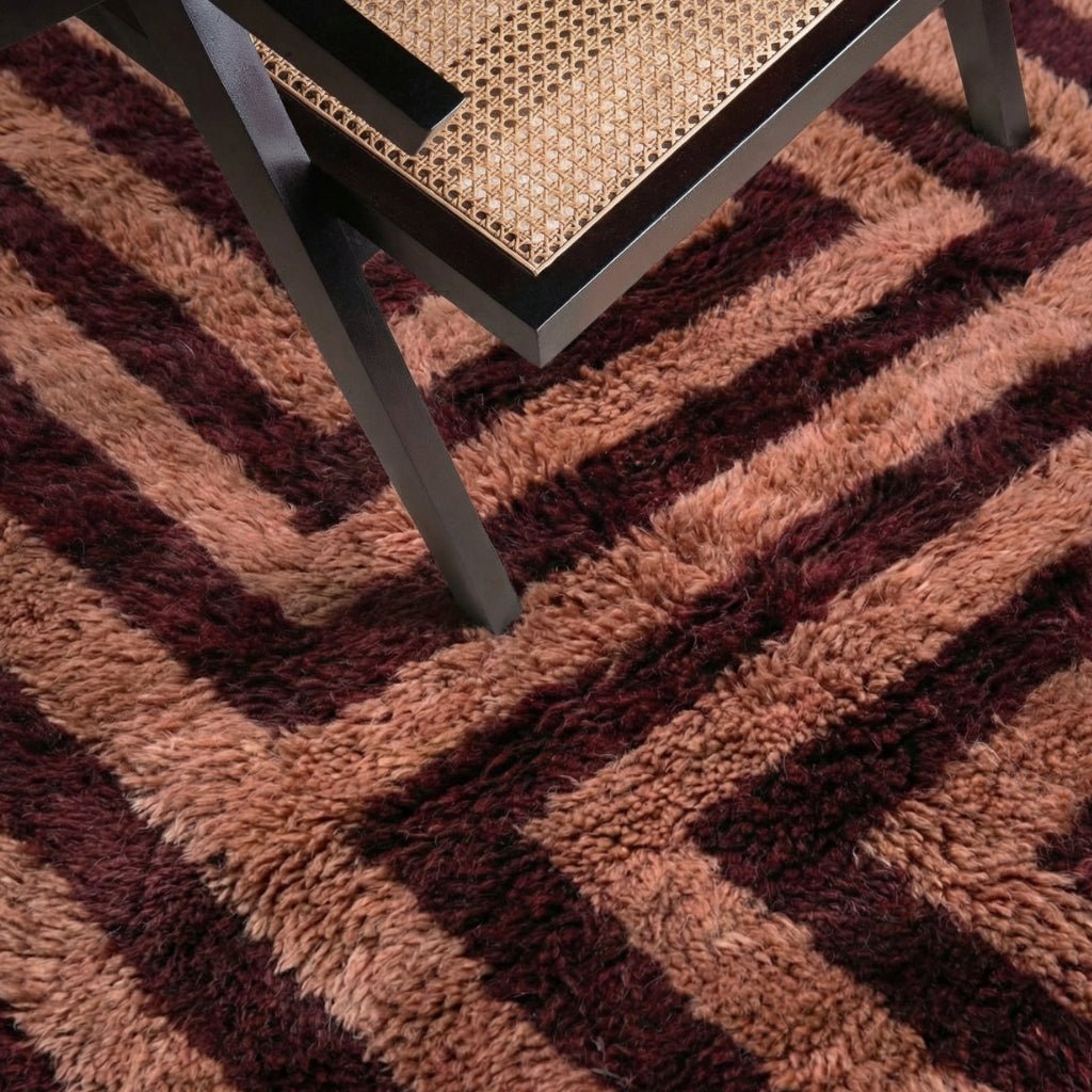 Graphic Earth - Luxury Shag Moroccan Runner Rug - Benisouk