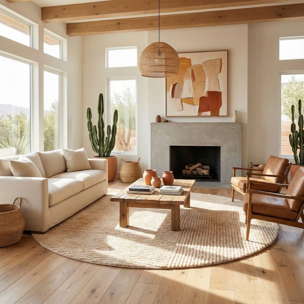 Gravity Center Round - Luxury Shag Moroccan Rug - Benisouk