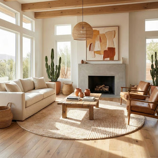 Gravity Center Round - Luxury Shag Moroccan Rug - Benisouk