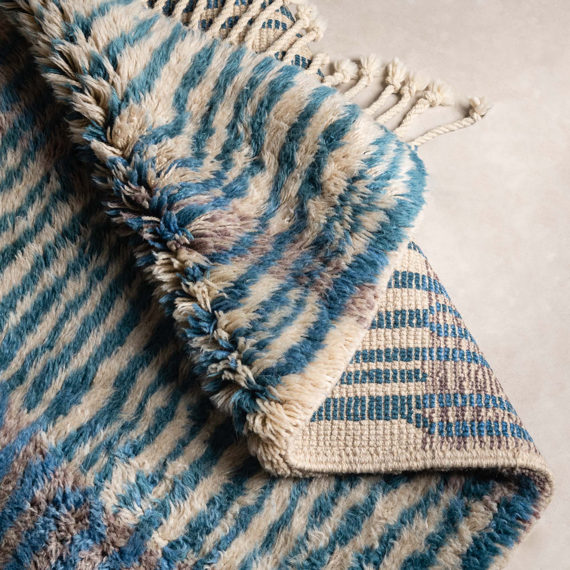 Green Amazon - Luxury Shag Moroccan Runner Rug - Benisouk