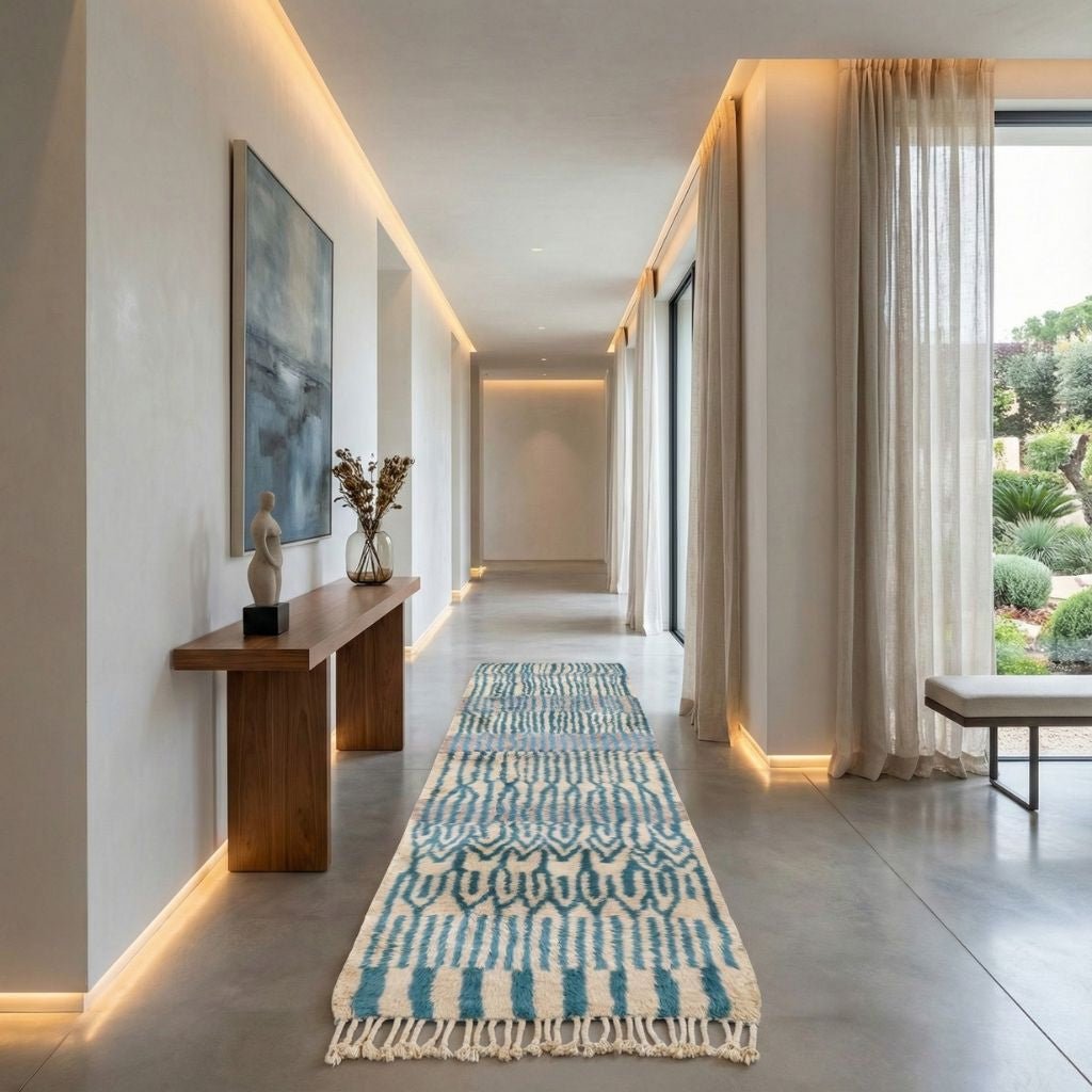 Green Amazon - Luxury Shag Moroccan Runner Rug - Benisouk