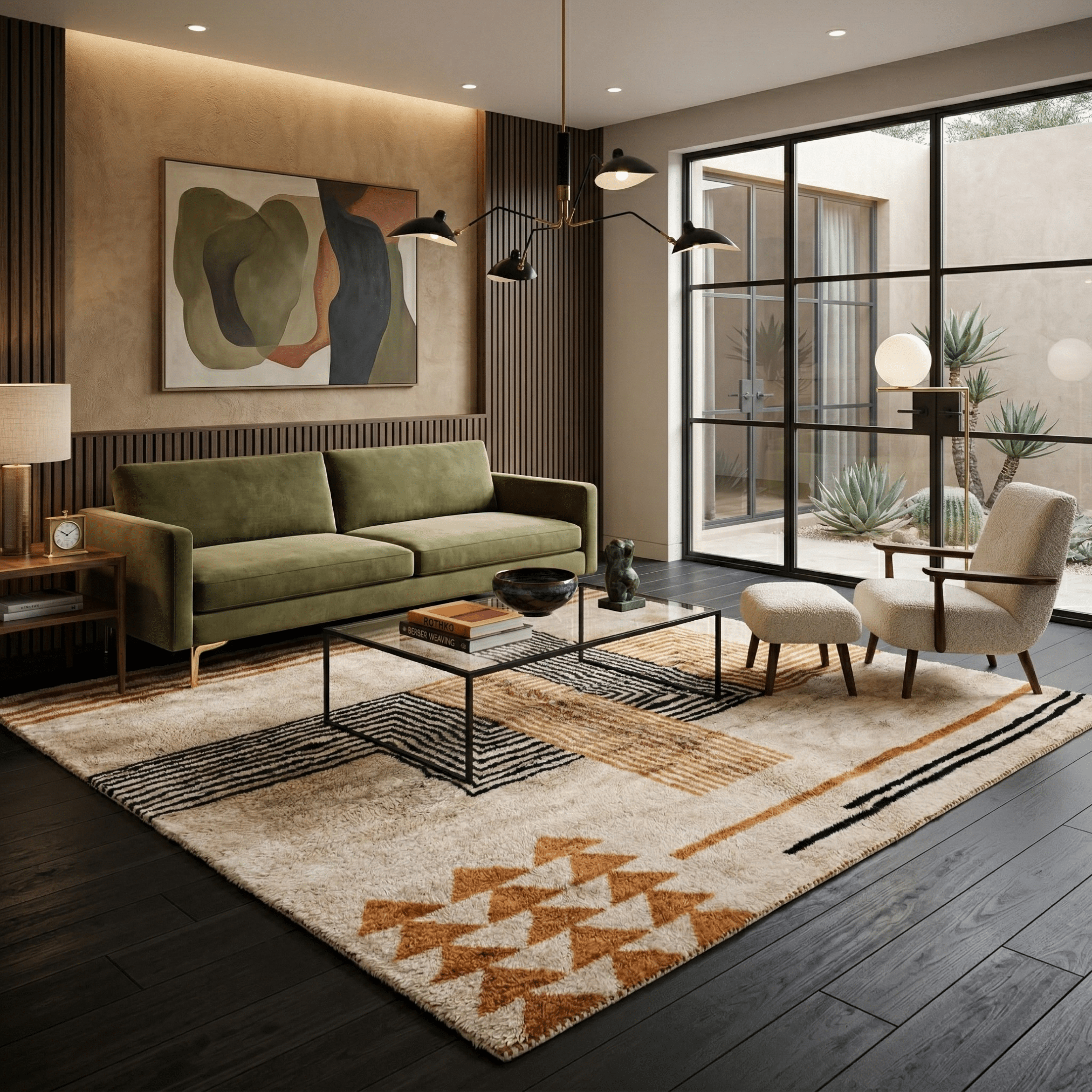 Harmony of Shapes - Luxury Shag Moroccan Rug - Benisouk