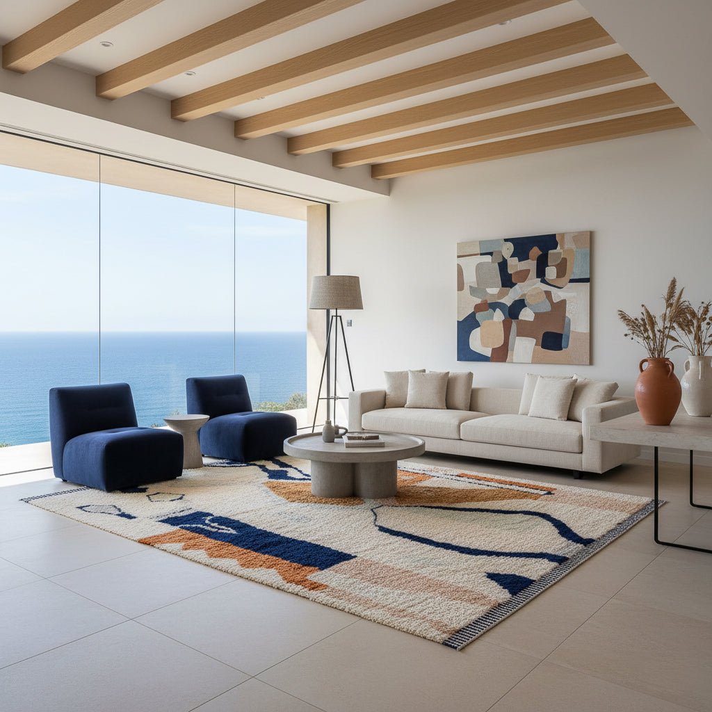 Ink Flowing - Luxury Shag Moroccan Rug - Benisouk