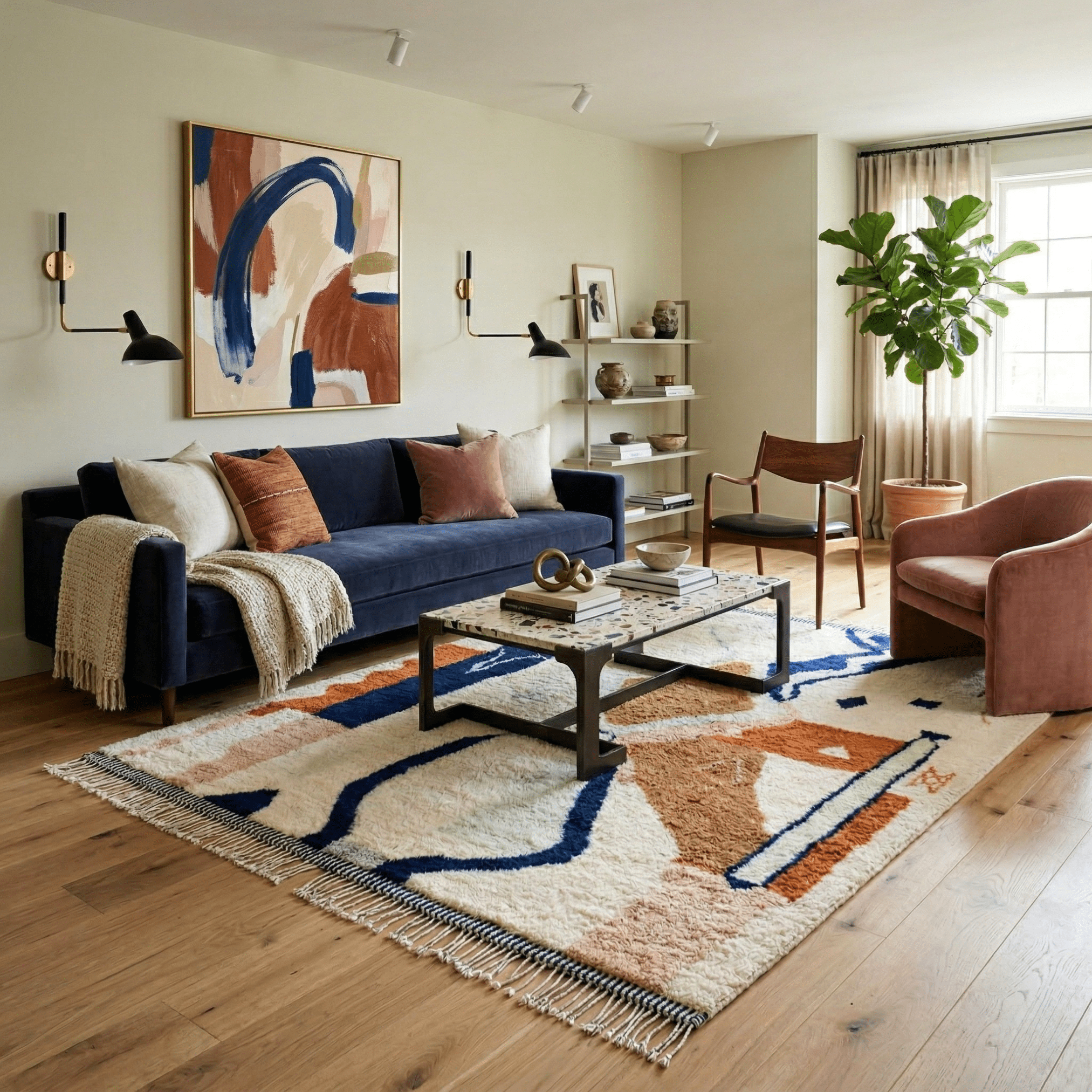 Ink Flowing - Luxury Shag Moroccan Rug - Benisouk