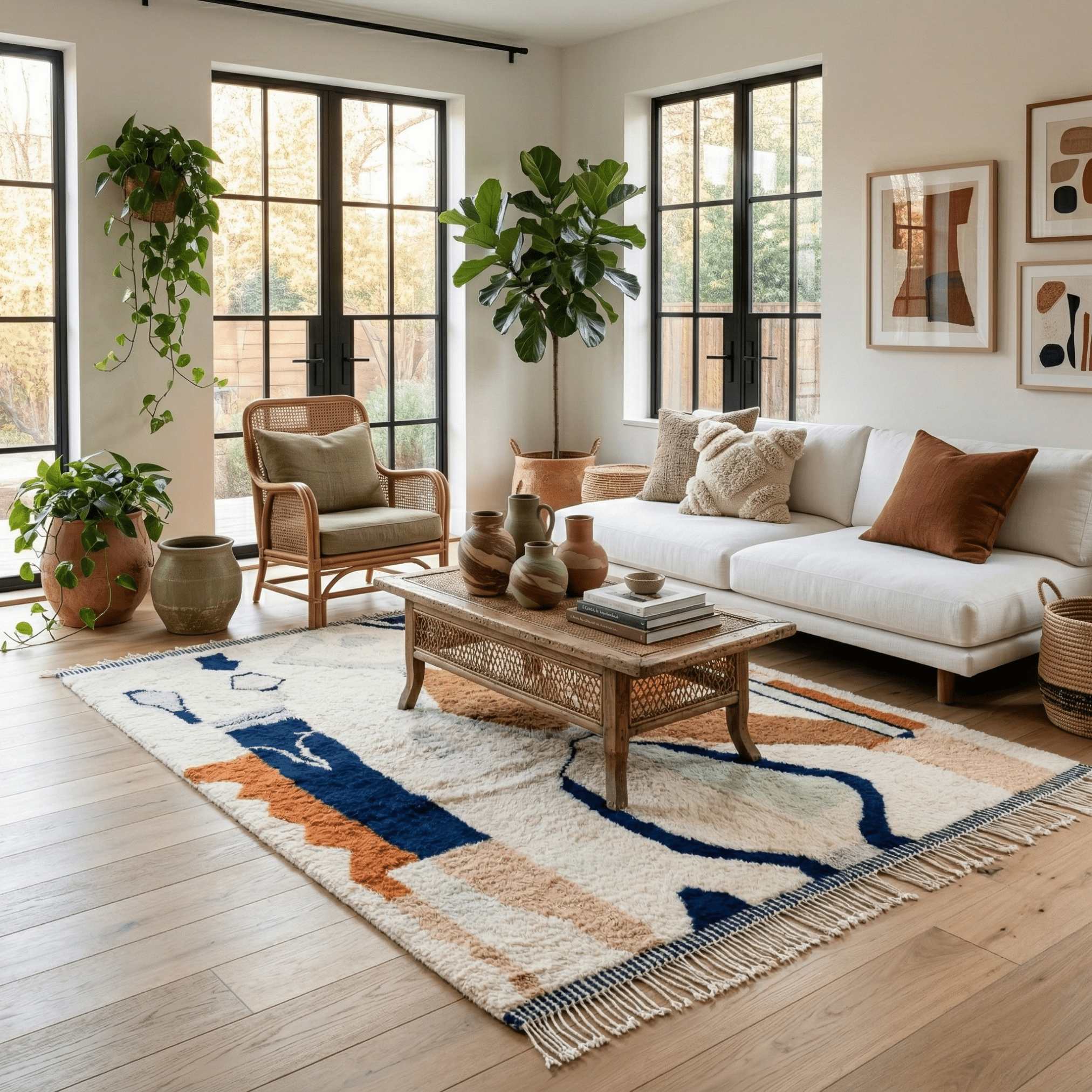 Ink Flowing - Luxury Shag Moroccan Rug - Benisouk