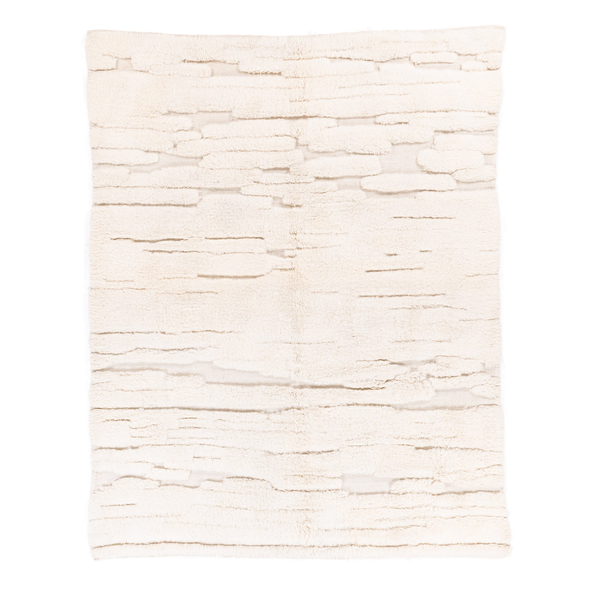 Ivory Glacier - Luxury Shag Moroccan Rug - Benisouk