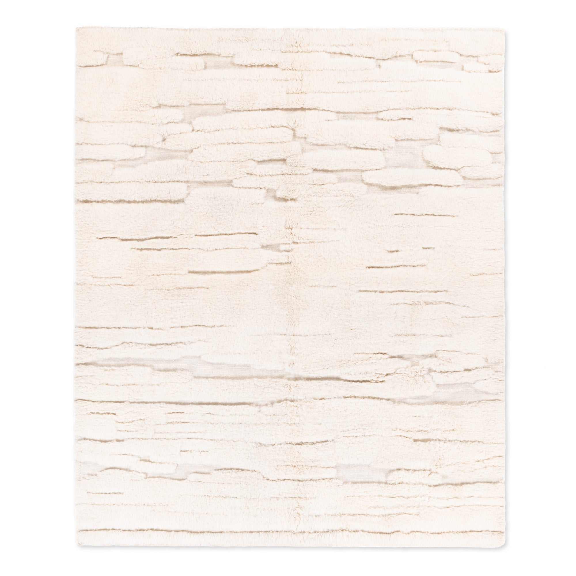 Ivory Glacier - Luxury Shag Moroccan Rug - Benisouk