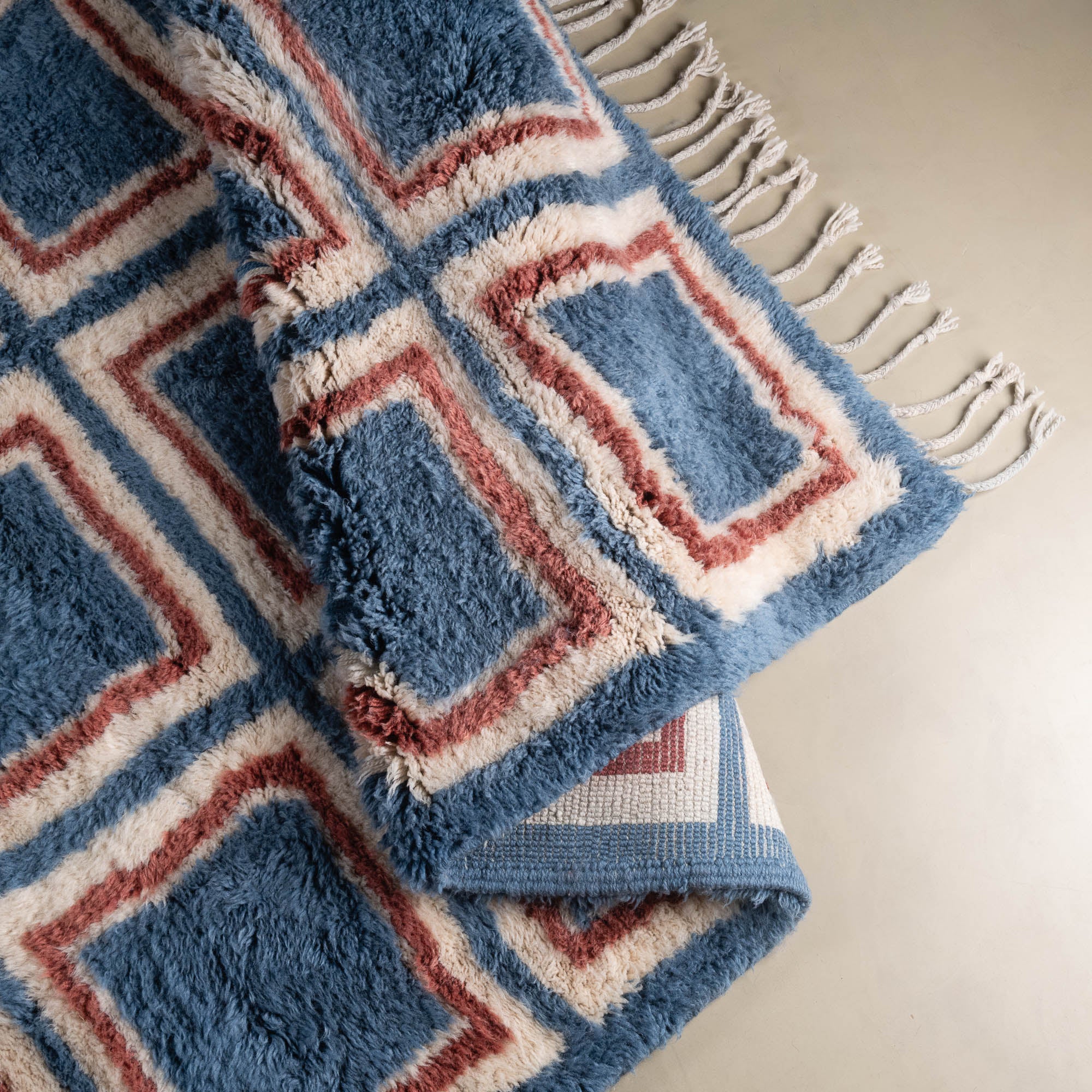 Kaleido Squares - Luxury Shag Moroccan Rug - Benisouk