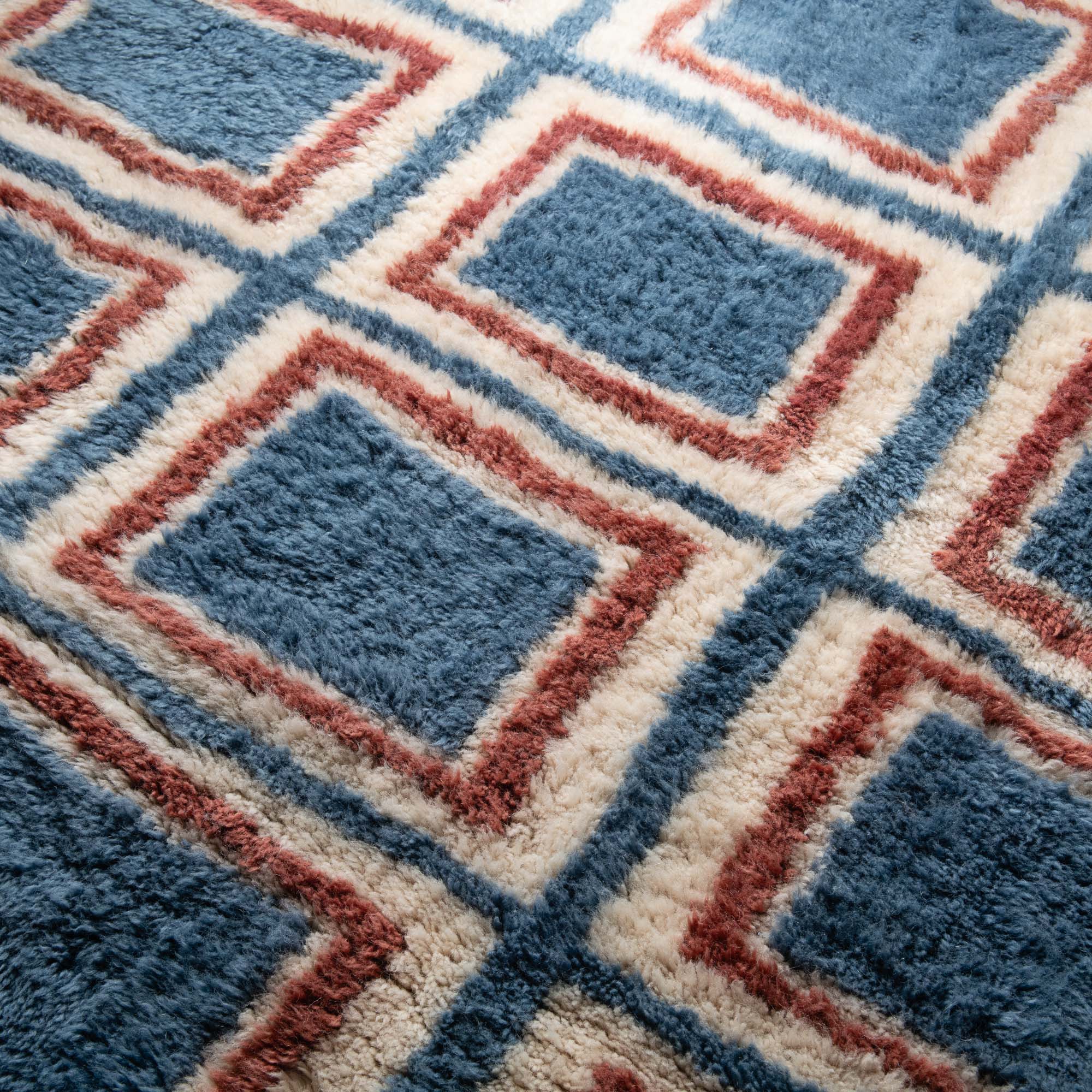 Kaleido Squares - Luxury Shag Moroccan Rug - Benisouk