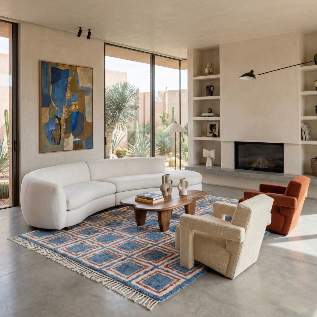 Kaleido Squares - Luxury Shag Moroccan Rug - Benisouk