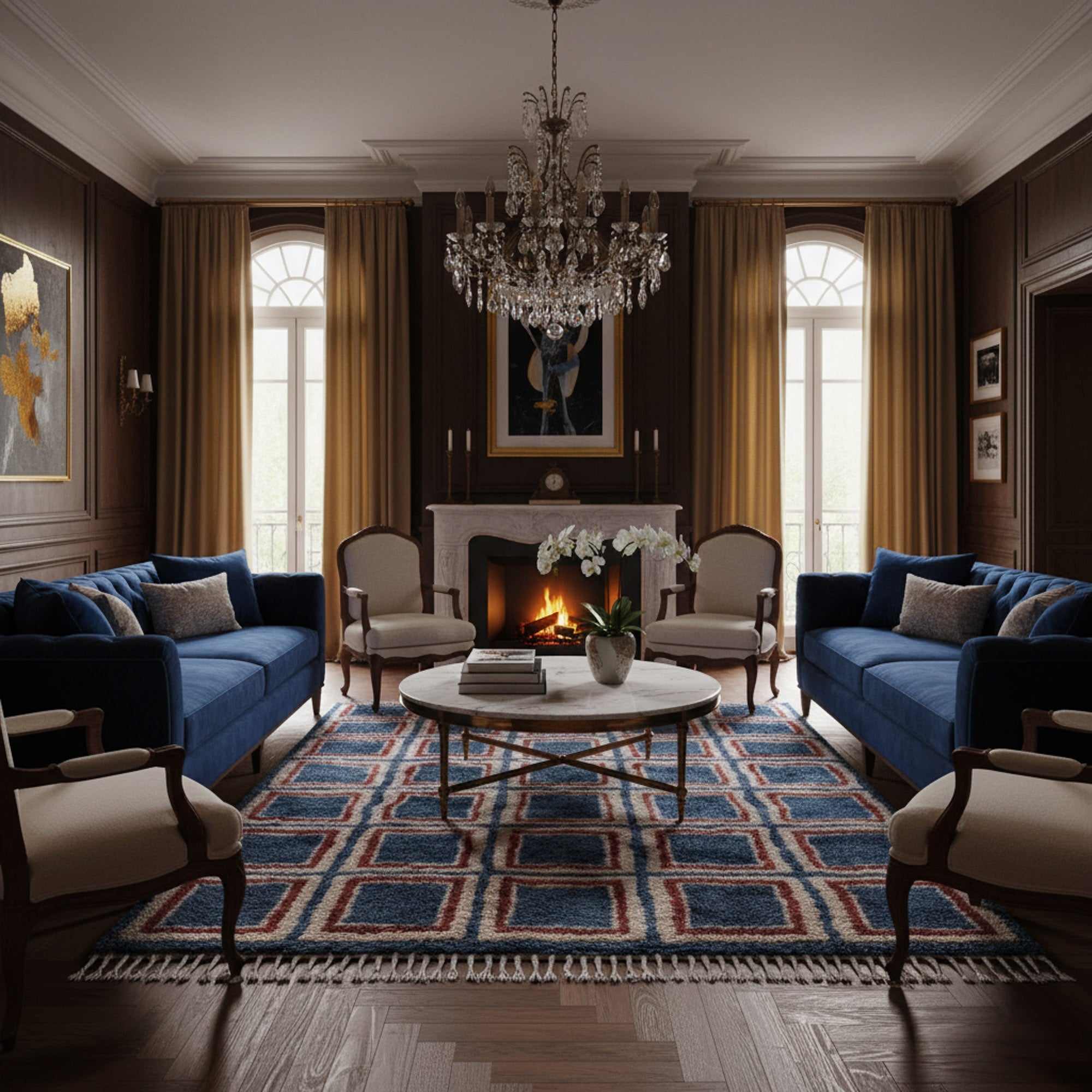 Kaleido Squares - Luxury Shag Moroccan Rug - Benisouk