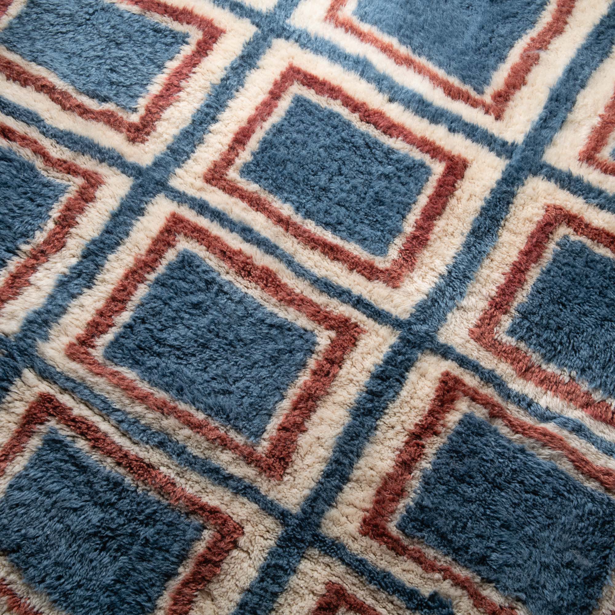Kaleido Squares - Luxury Shag Moroccan Rug - Benisouk
