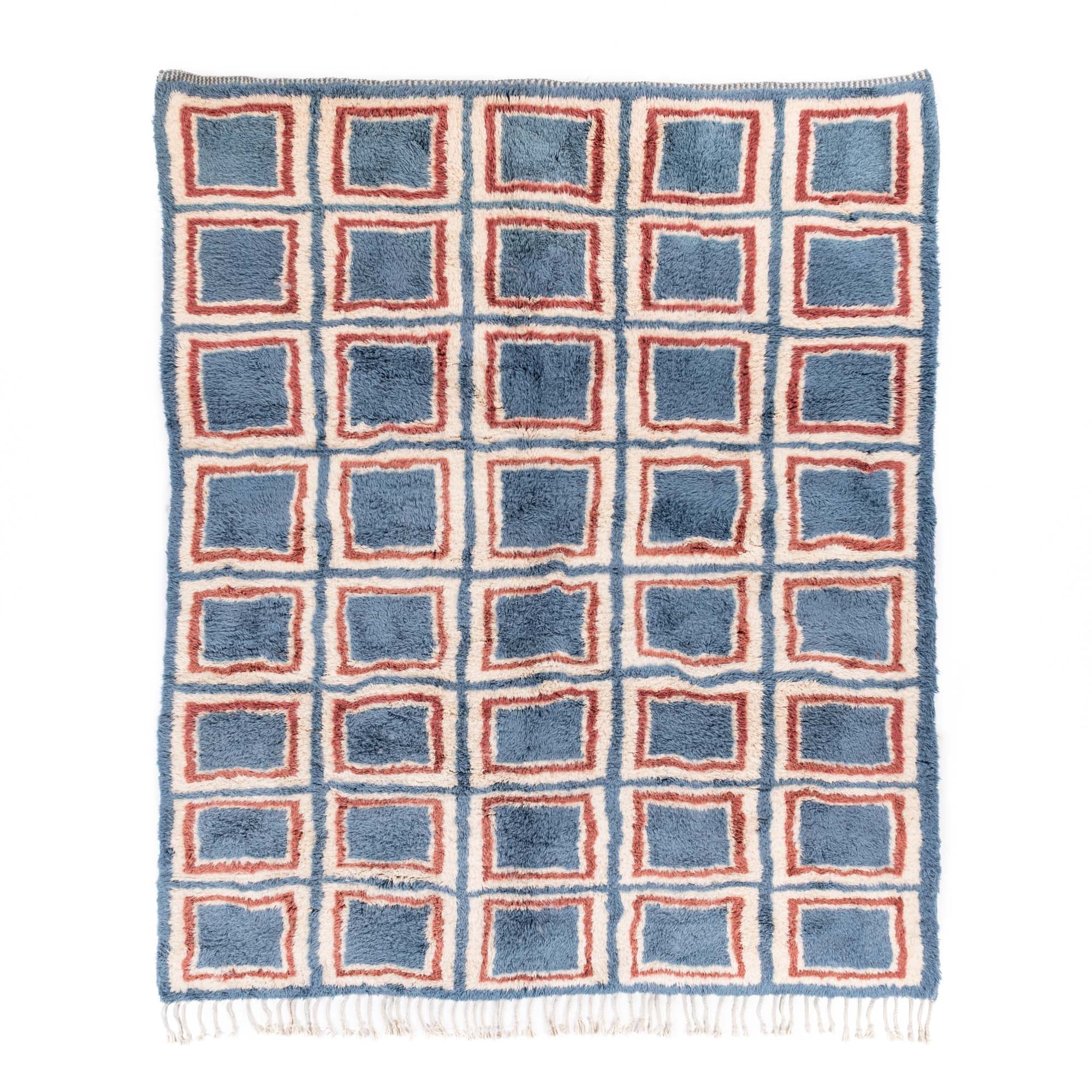 Kaleido Squares - Luxury Shag Moroccan Rug - Benisouk