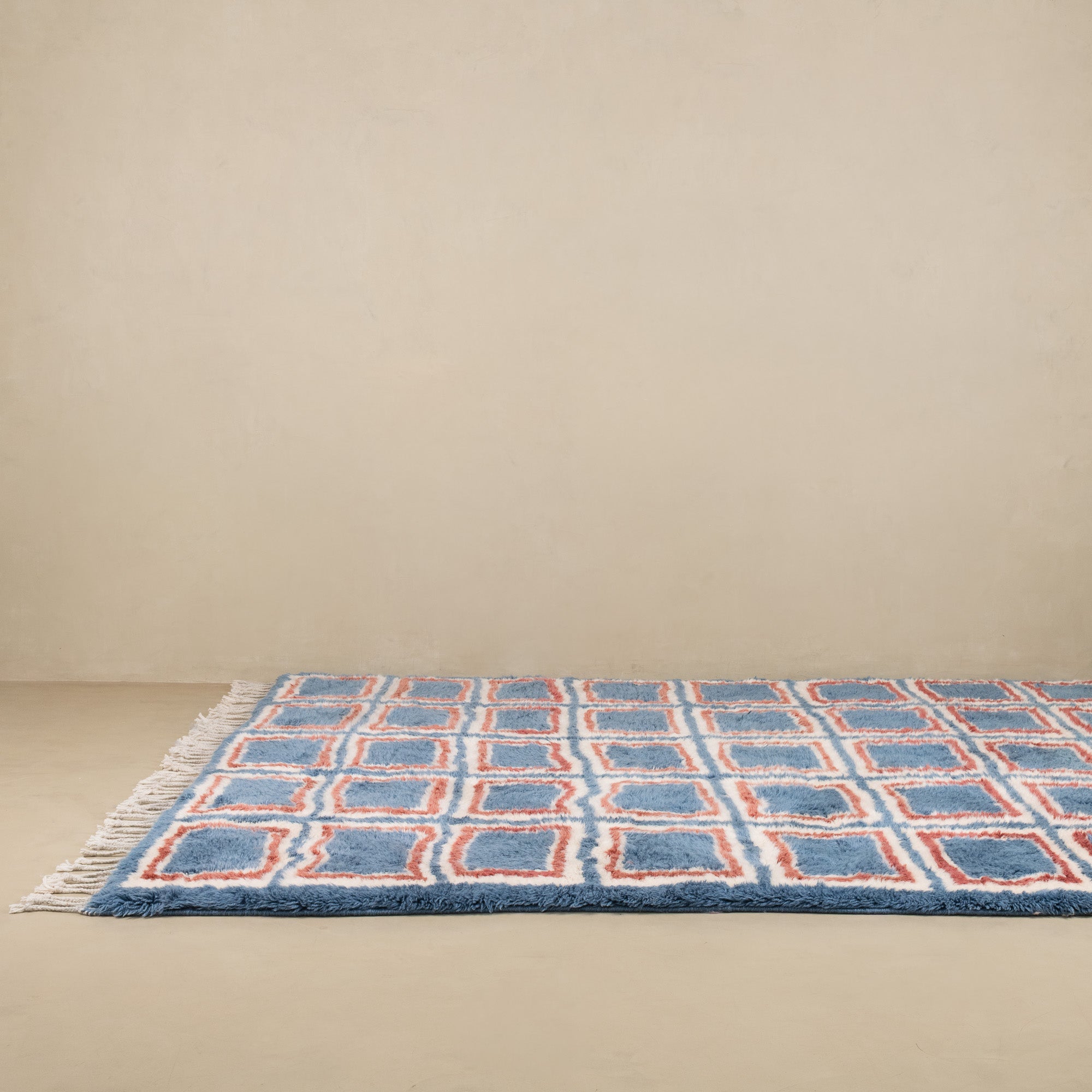Kaleido Squares - Luxury Shag Moroccan Rug - Benisouk