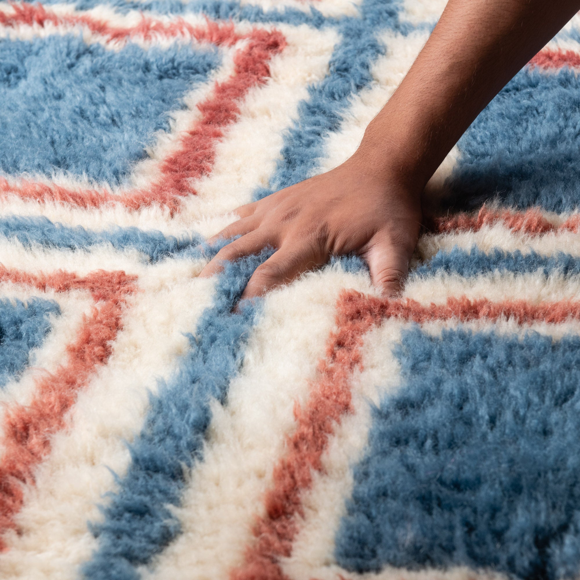 Kaleido Squares - Luxury Shag Moroccan Rug - Benisouk