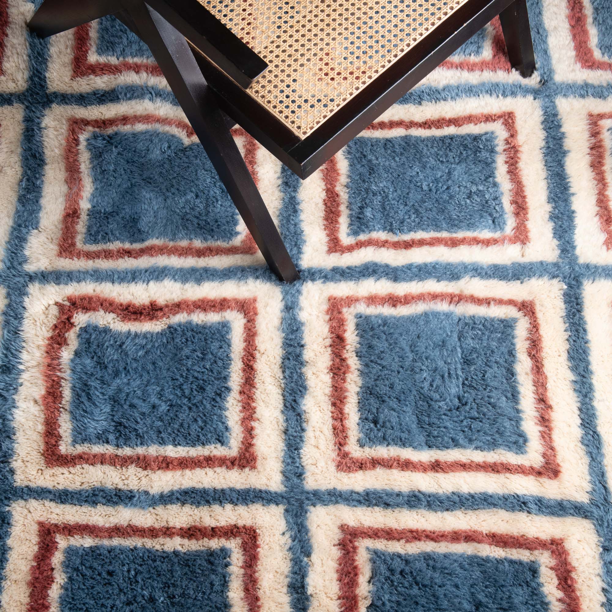 Kaleido Squares - Luxury Shag Moroccan Rug - Benisouk