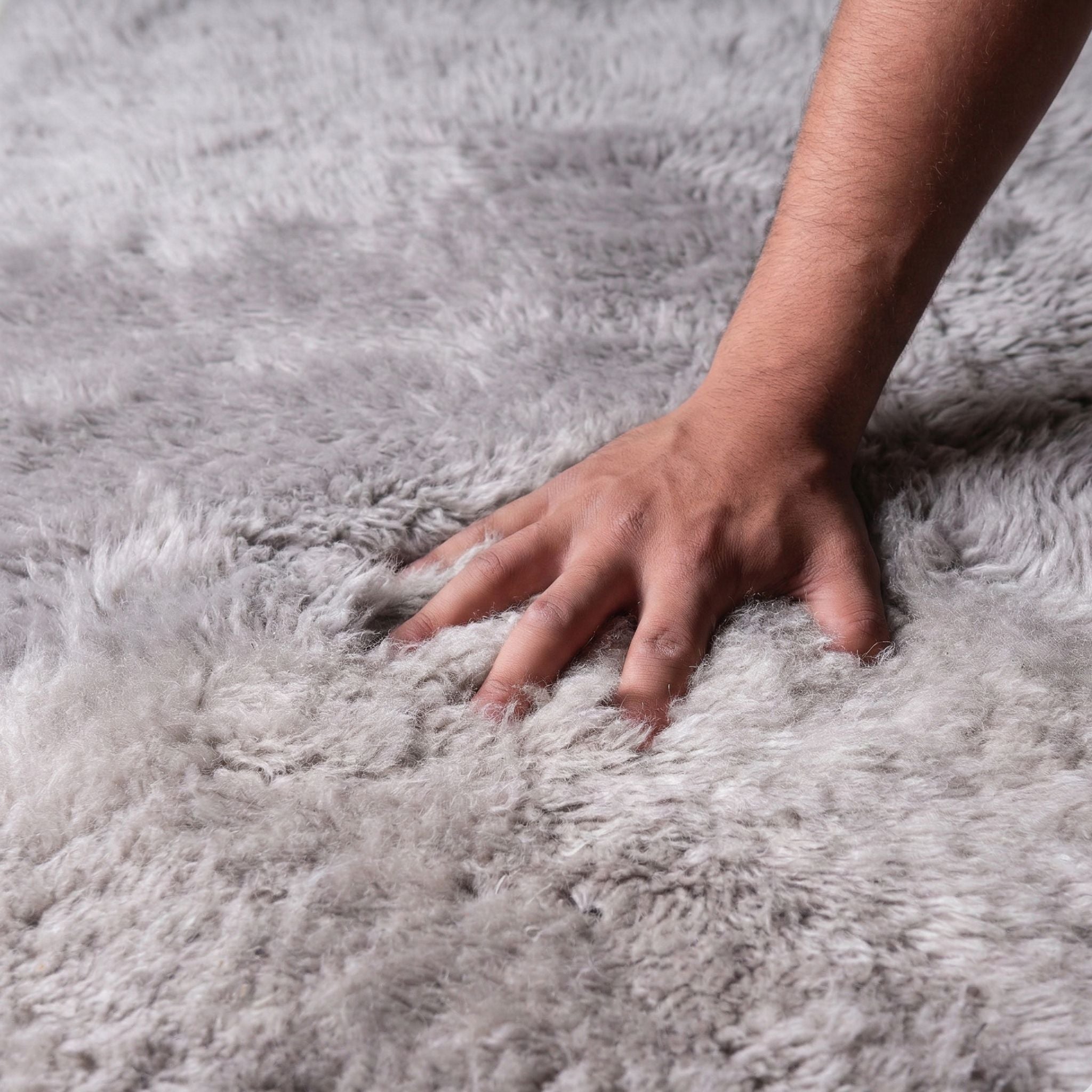 Light Fog - Luxury Shag Moroccan Runner Rug - Benisouk