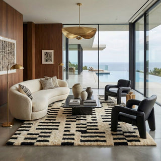 Linear Shift - Luxury Shag Moroccan Rug - Benisouk