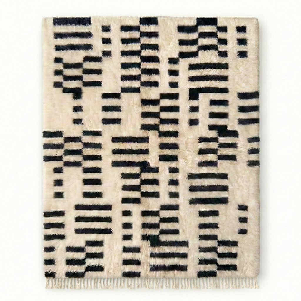 Linear Shift - Luxury Shag Moroccan Rug - Benisouk