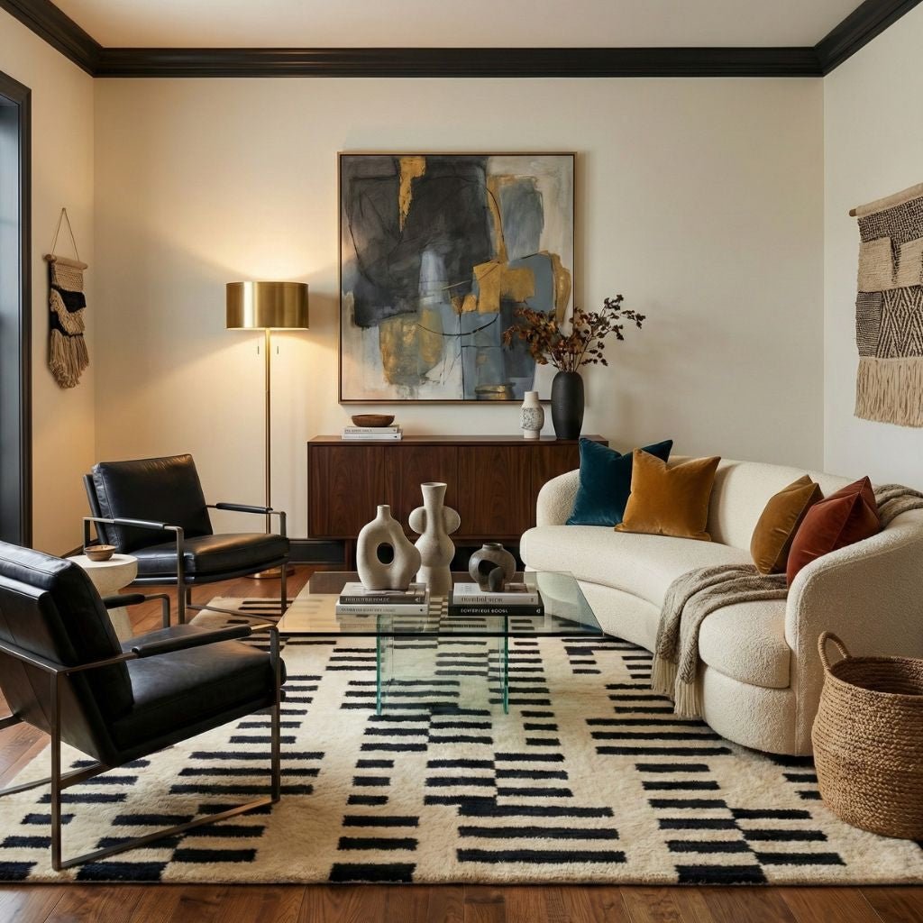 Linear Shift - Luxury Shag Moroccan Rug - Benisouk