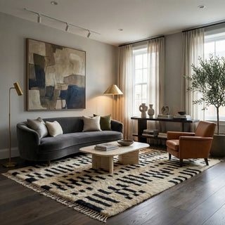 Linear Shift - Luxury Shag Moroccan Rug - Benisouk