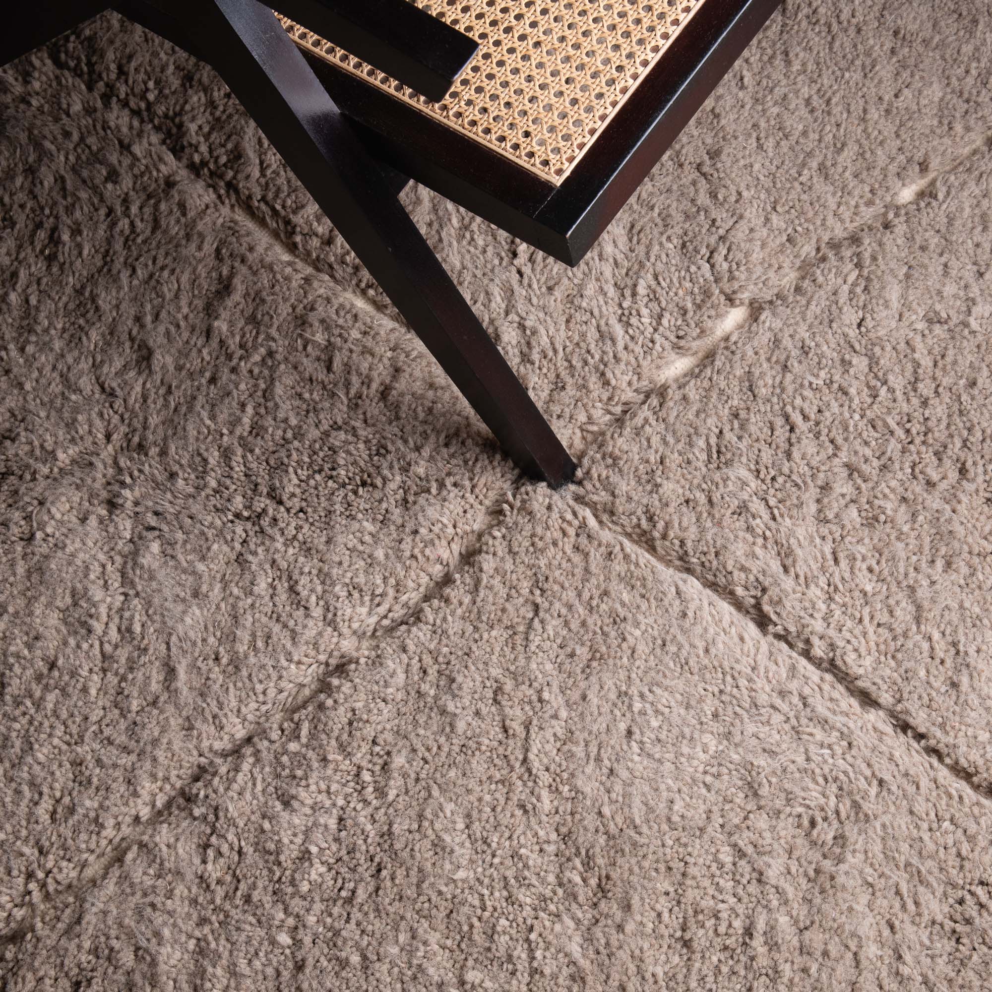 Mahafar Ash gray - Shag Moroccan rug - Benisouk