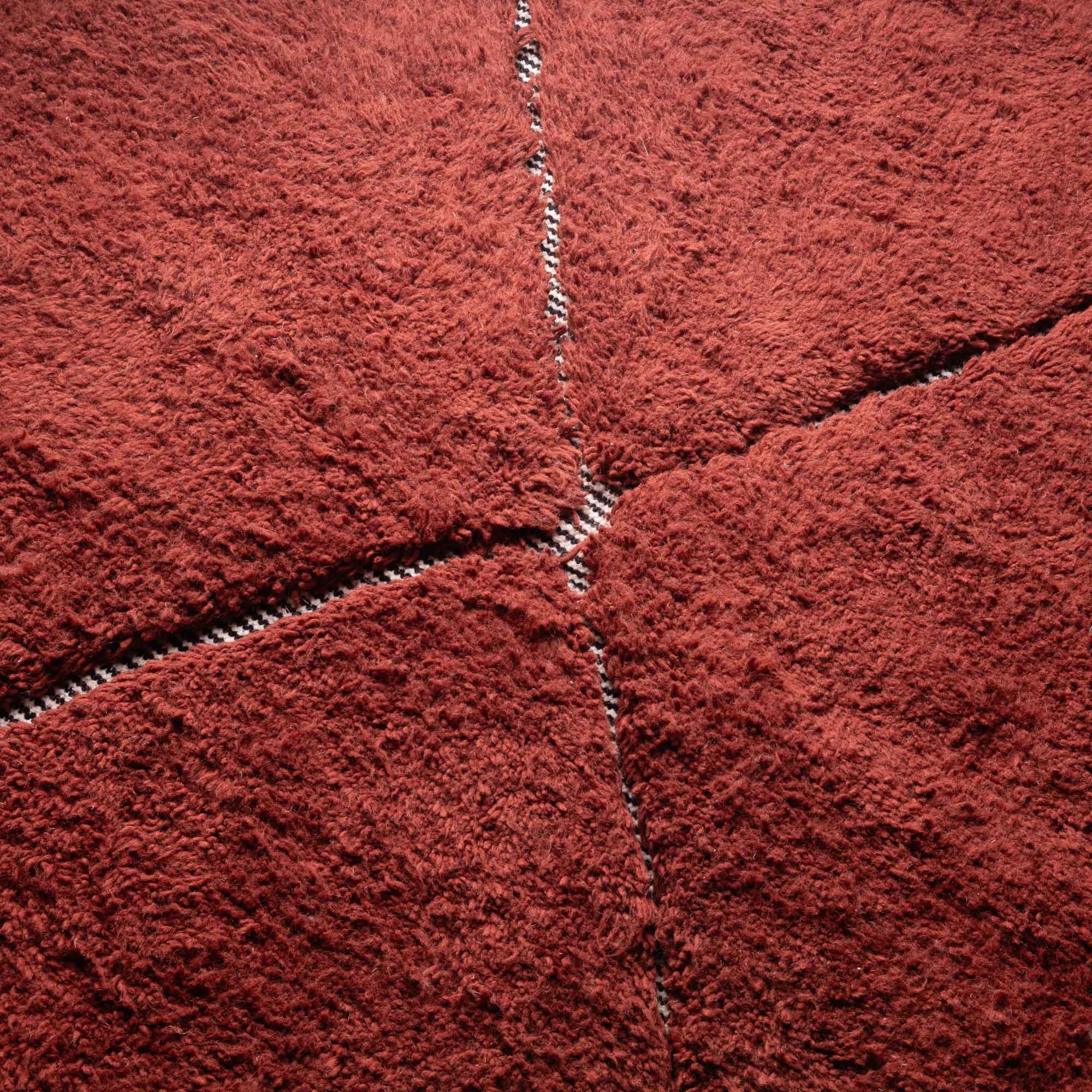 Mahafar Deep Red - Shag Moroccan rug - Benisouk