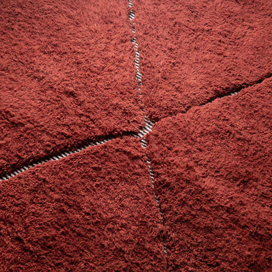 Mahafar Deep Red - Shag Moroccan rug - Benisouk