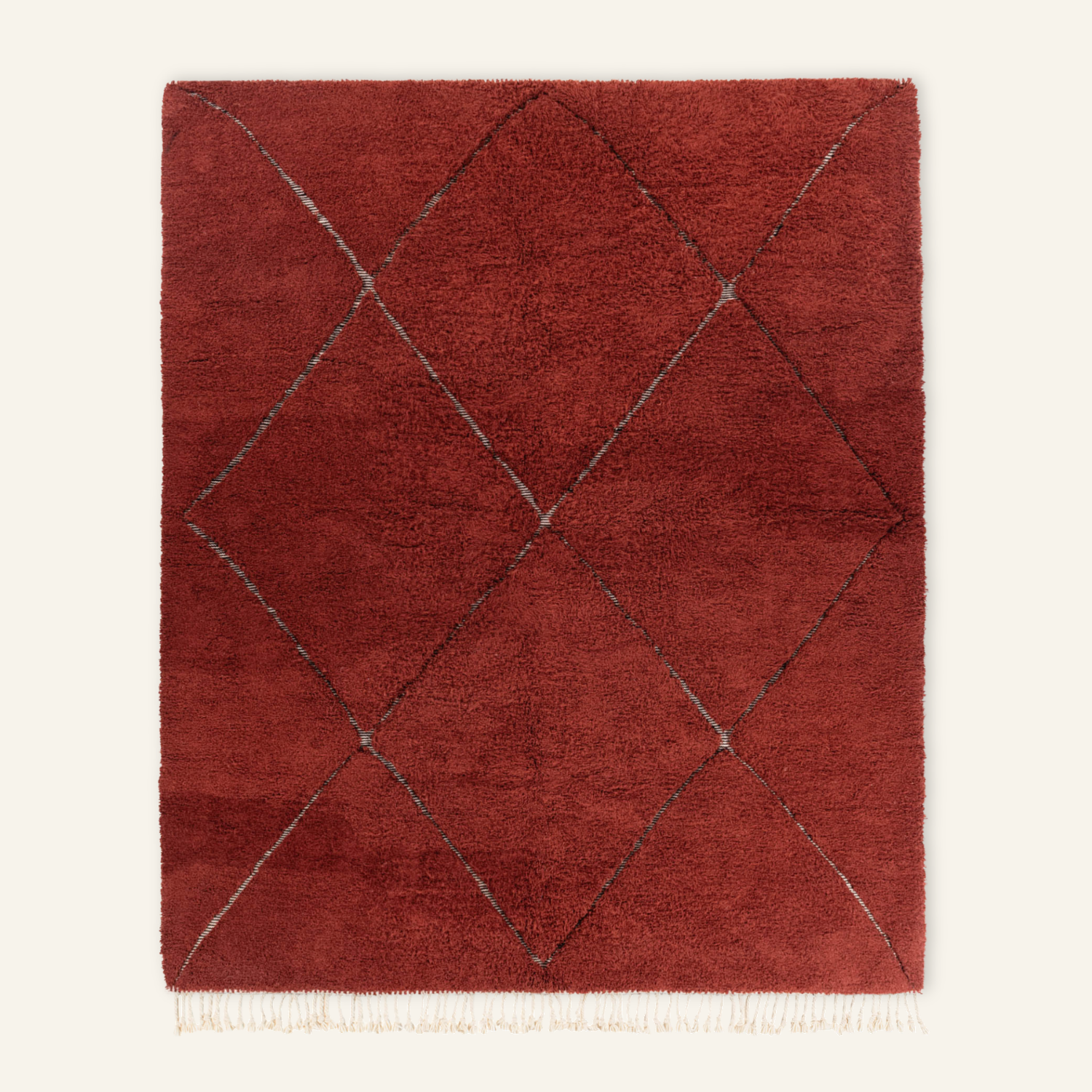 Mahafar Deep Red - Shag Moroccan rug