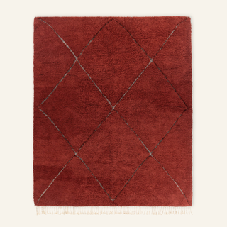Mahafar Deep Red - Shag Moroccan rug