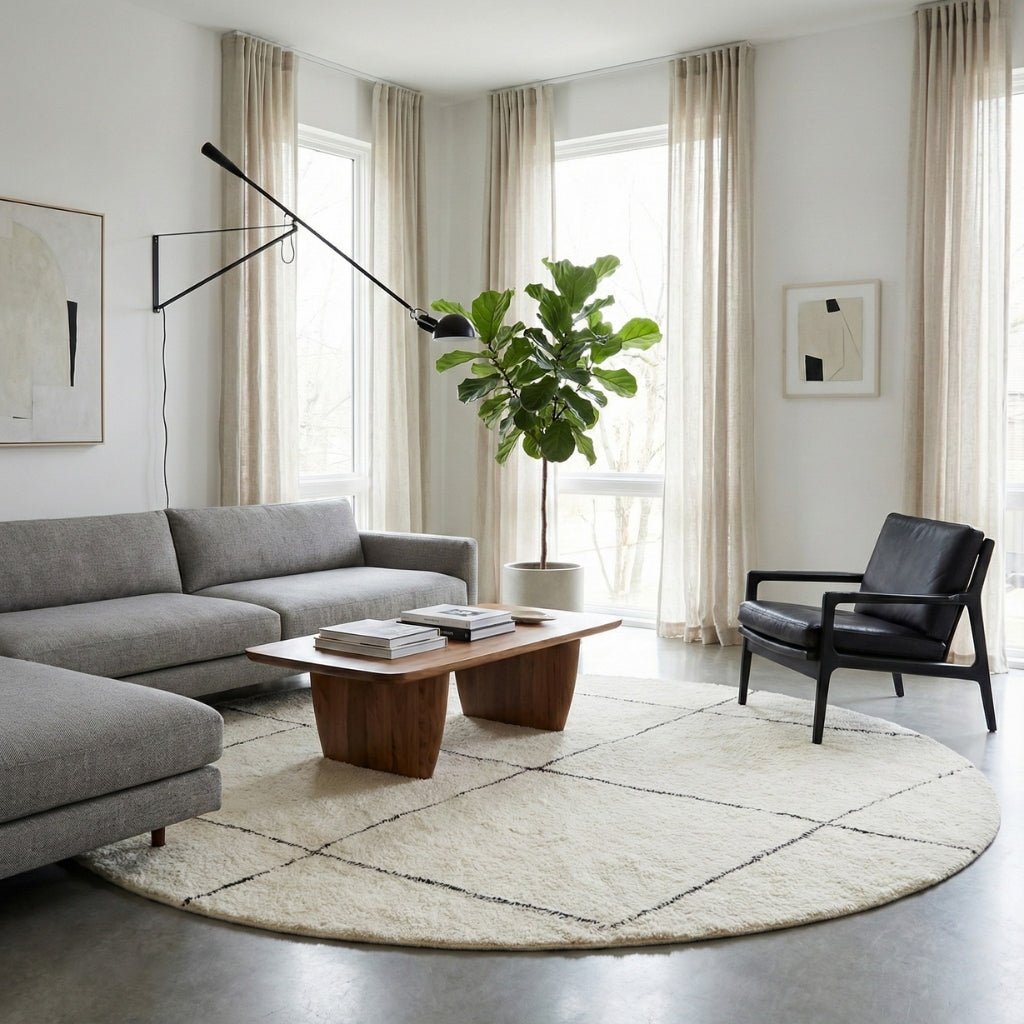 Mahafar Round - Shag Moroccan rug - Benisouk